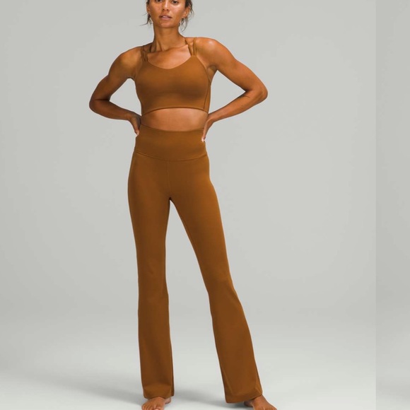 lululemon athletica Pants - Lululemon Groove Pant Flare Super High Rise Nulu Size 10 Copper Brown